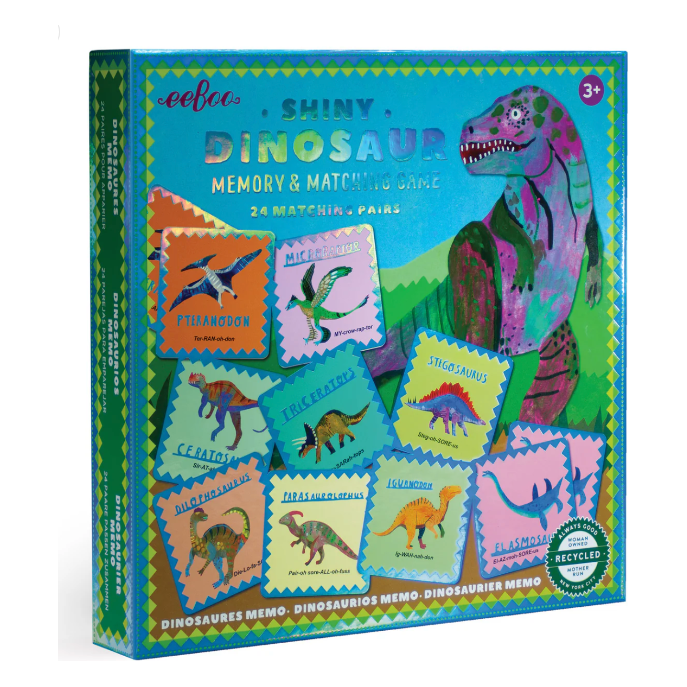 eeBoo Shiny Dinosaur Memory &amp; Matching Game Puzzles &amp; Mazes eeBoo