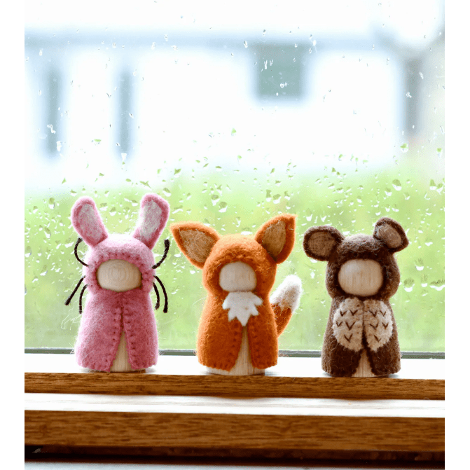 Tara Treasures Woodlands Peg Dolls Set - Bear, Rabbit and Fox Wooden Toys Tara Treasures