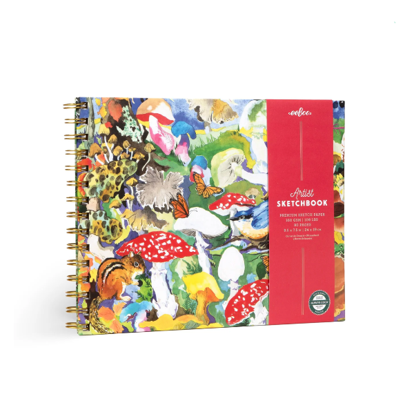 eeBoo Mushroom Hardcover Artist Sketchbook Paint Pad eeBoo