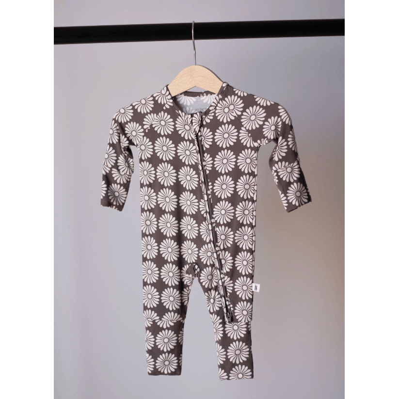 Forever French Bamboo Zip Pajamas - Retro Floral Romper Forever French Baby