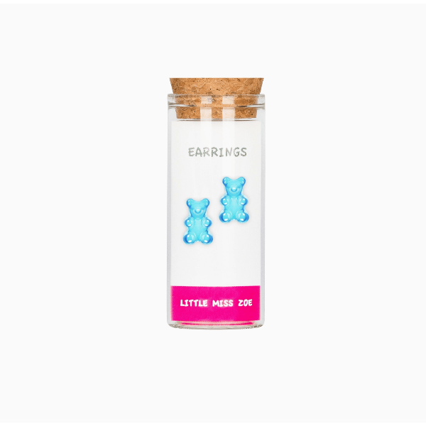 Little Miss Zoe Kids Sterling Silver Earrings- Blue Gummy Bear Apparel Accessories Little Miss Zoe