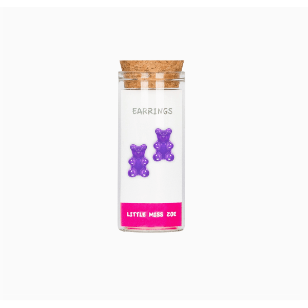 Little Miss Zoe Kids Sterling Silver Earrings- Purple Gummy Bear Apparel Accessories Little Miss Zoe