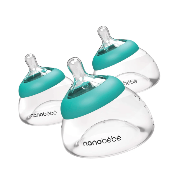 Nanobebe Breastmilk Baby Bottle- 2 Pack Bottles &amp; Sippies Nanobebe Teal