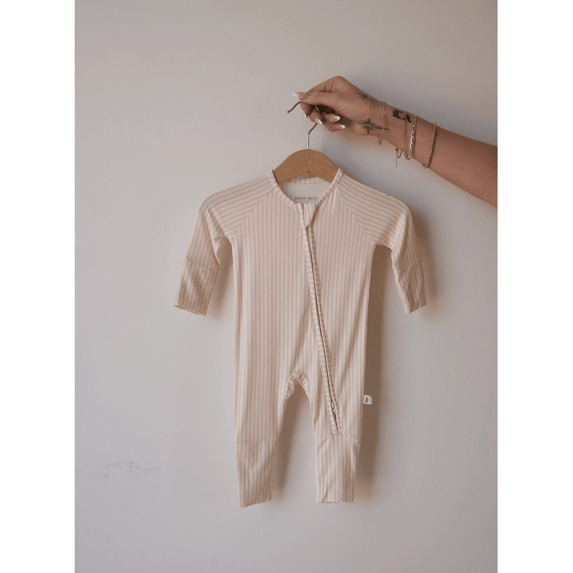 Forever French Bamboo Zip Pajamas - Sadie Stripe Romper Forever French Baby Newborn