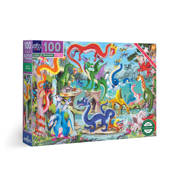 eeboo Love of Dragons 100 Piece Puzzle Puzzles & Mazes eeBoo