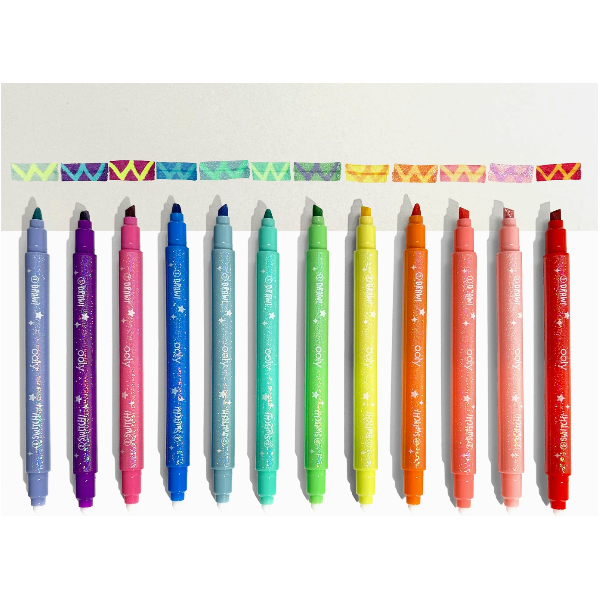 Ooly Switch-Eroo Sparkle Glittery Color Changing Markers- 12 Pc Markers Ooly