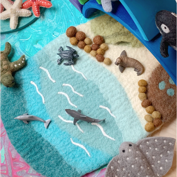 Tara Treasures Felt Sea, Beach, &amp; Rockpool Play Mat Playscape Felt Toy Tara Treasures