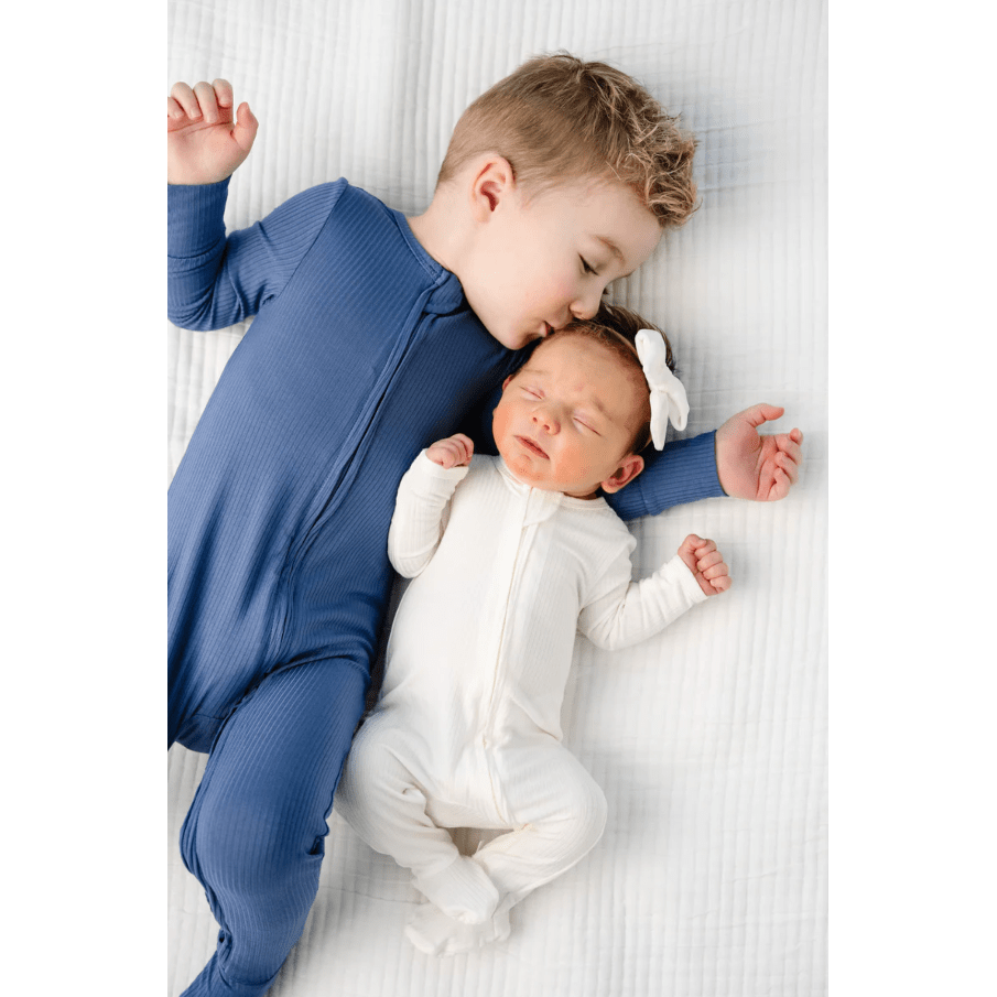 Lou Lou &amp; Company Zippered Footie- Harrison Ribbed Footie Lou Lou &amp; Company