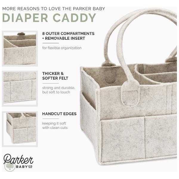 Parker Baby Company Diaper Caddy- Regular White Accessories &amp; Laundry Parker Baby Co