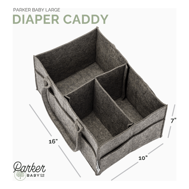 Parker Baby Company Diaper Caddy- Regular Peppercorn Accessories &amp; Laundry Parker Baby Co