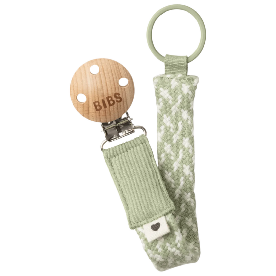 BIBS Braid Pacifier Clip Pacifier Clips &amp; Holders BIBS USA Sage/Ivory