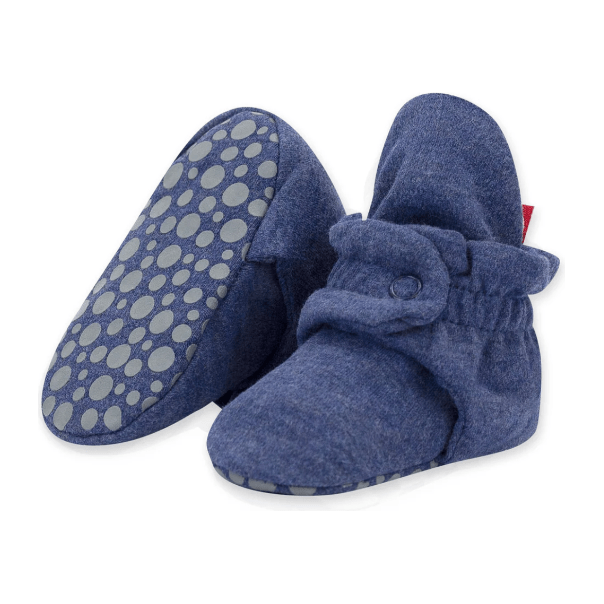 Zutano Organic Cotton Gripper Baby Bootie Footwear Zutano Heather Navy 3 Months
