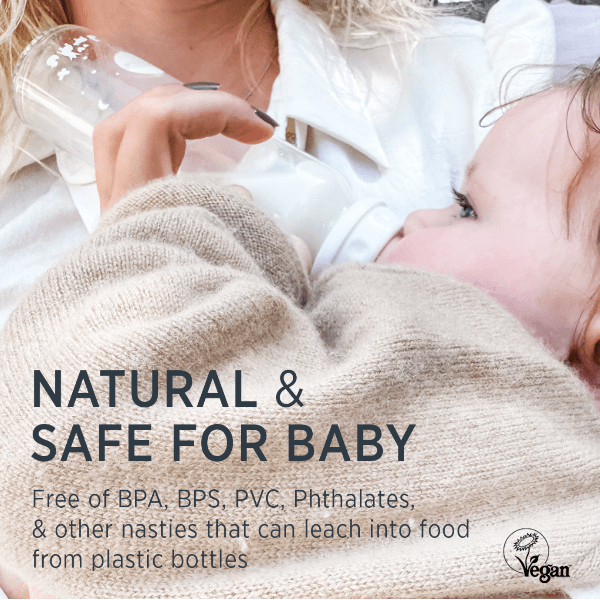 Hevea Standard Neck Glass Baby Bottles- 240ML/ 8oz, Single Glass Bottle Hevea