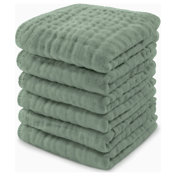 Comfycubs 100% Muslin Cotton Baby Washcloths Washcloths Comfycubs Fern