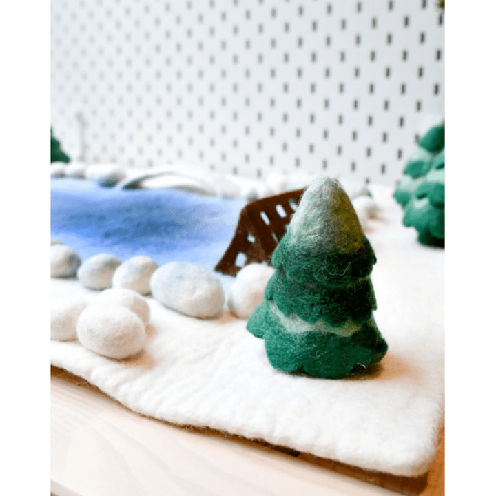 Tara Treasures Felt Large Snow Ice Rink Play Mat Playscape Felt Toy Tara Treasures