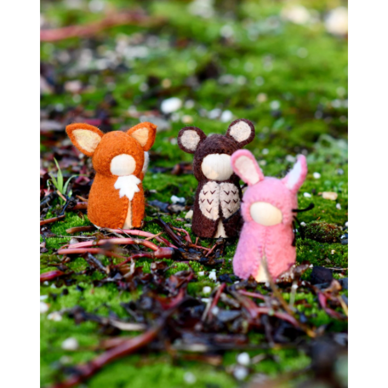Tara Treasures Woodlands Peg Dolls Set - Bear, Rabbit and Fox Wooden Toys Tara Treasures