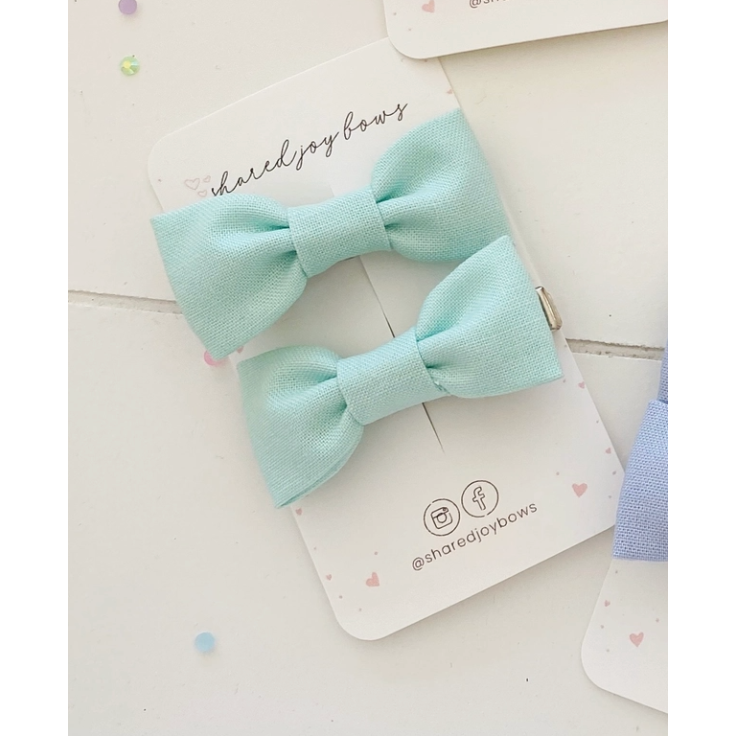 Shared Joy Bows Pigtail Hair Clips- Mint Hair clip Shared Joy