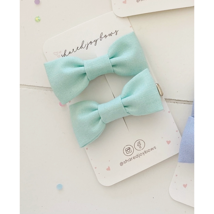 Shared Joy Bows Pigtail Hair Clips- Mint Hair clip Shared Joy