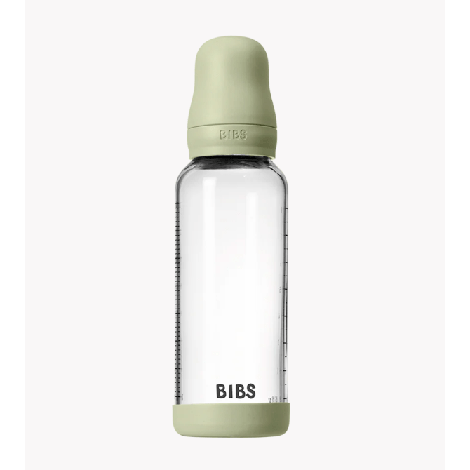 BIBS Baby Glass Bottle Set 8oz Silicone Bottles &amp; Sippies BIBS USA Sage