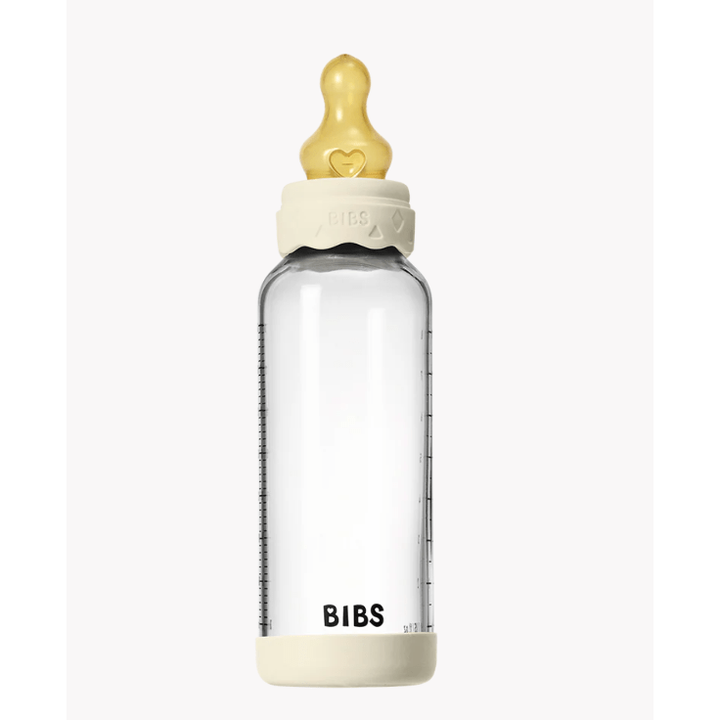 BIBS Baby Glass Bottle Boheme Set 8oz Latex Glass Bottle BIBS USA Ivory