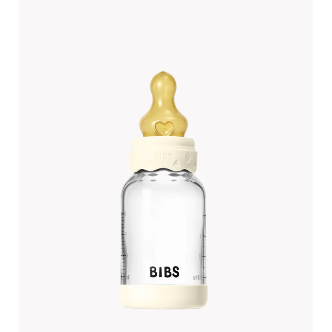 BIBS - Baby Glass Bottle Boheme Set 4oz Latex Glass Bottle BIBS USA Ivory