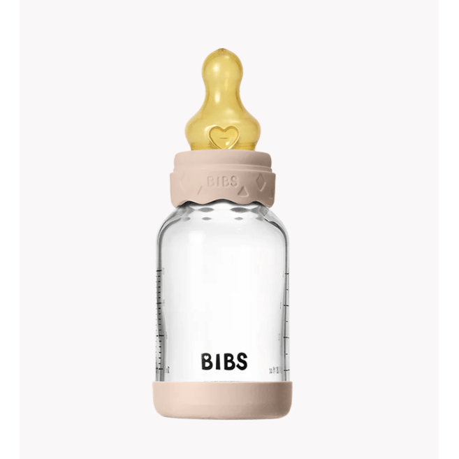 BIBS - Baby Glass Bottle Boheme Set 4oz Latex Glass Bottle BIBS USA Blush
