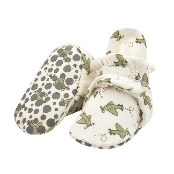 Zutano Organic Cotton Gripper Baby Bootie Footwear Zutano Airplanes 3 Months