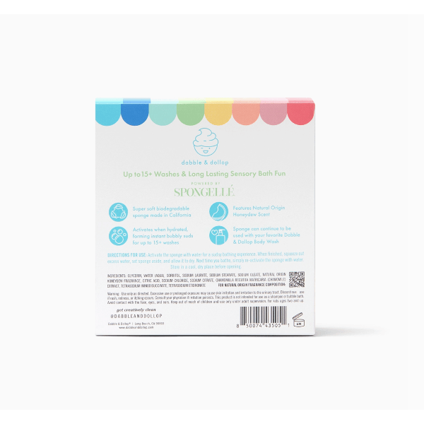Dabble &amp; Dollop Sponge Pop® Sponge with Built-in Body Wash - Honeydew Natural Toiletries Dabble &amp; Dollop