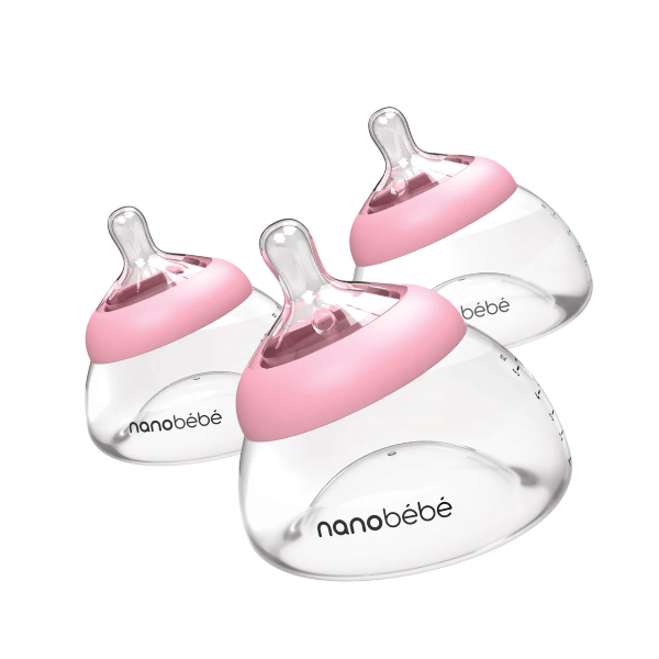 Nanobebe Breastmilk Baby Bottle- 2 Pack Bottles &amp; Sippies Nanobebe Pink