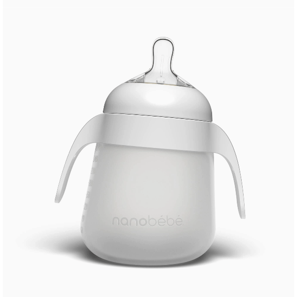 Nanobebe Flexy Bottle Quick-Click Handles- 2 Pack Bottles &amp; Sippies Nanobebe White