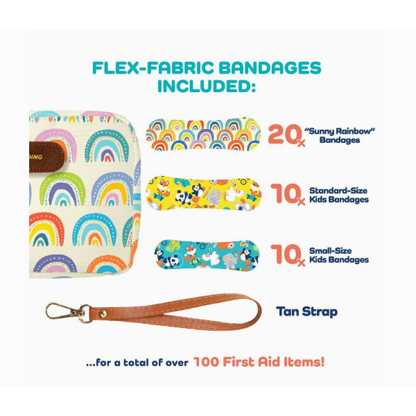 First Aid GoKit- Sunny Rainbow, 130 Pieces Sun &amp; Insect Protection Keep>Going First Aid