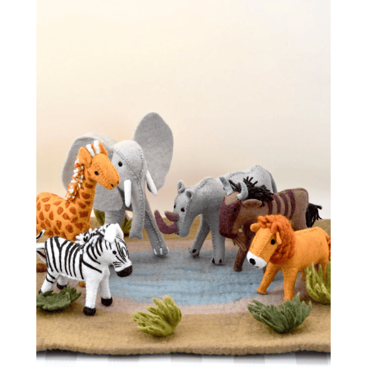 Tara Treasures Felt Safari Animals Toys- Set of 6 Felt Toy Tara Treasures