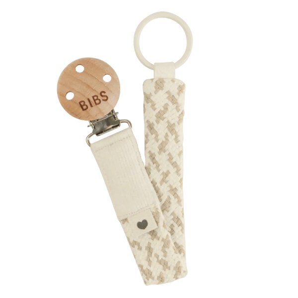 BIBS Braid Pacifier Clip Pacifier Clips &amp; Holders BIBS USA Ivory/Vanilla