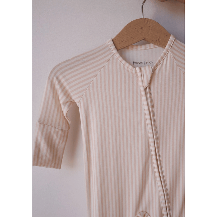 Forever French Bamboo Zip Pajamas - Sadie Stripe Romper Forever French Baby