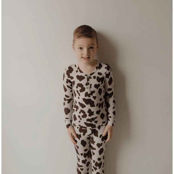 Forever French Bamboo Two Piece Pajama Set- Moo! Toddler Clothing Forever French Baby