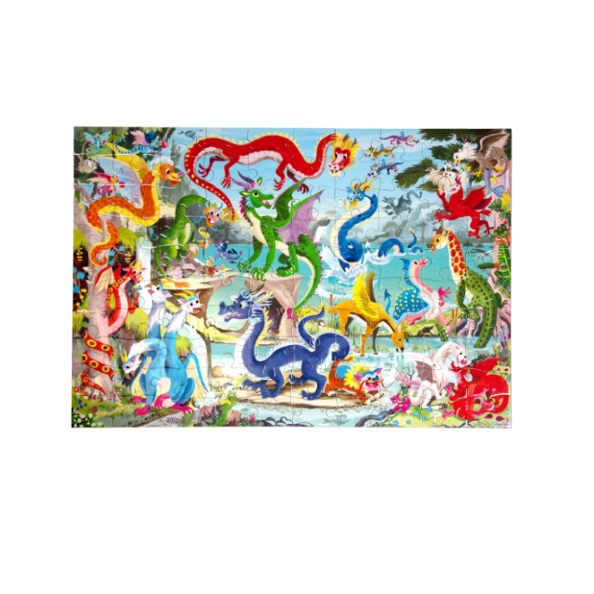 eeboo Love of Dragons 100 Piece Puzzle Puzzles &amp; Mazes eeBoo