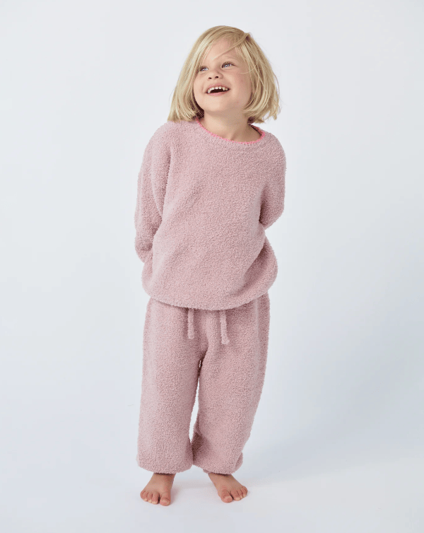 7AM Boxy Lounge Pants, Fuzzy- Ash Rose Pants 7AM