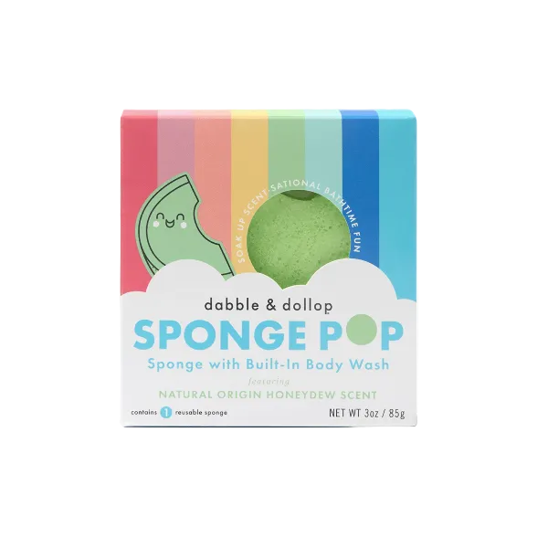Dabble &amp; Dollop Sponge Pop® Sponge with Built-in Body Wash - Honeydew Natural Toiletries Dabble &amp; Dollop