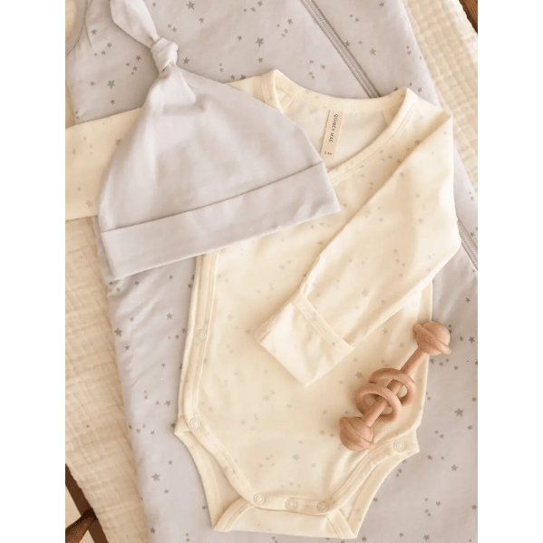 Quincy Mae Essentials Side Snap Bodysuit Stars Bodysuit Quincy Mae