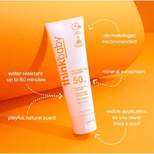 Thinkbaby Sunscreen SPF50 3 oz. Sun &amp; Insect Protection ThinkBaby