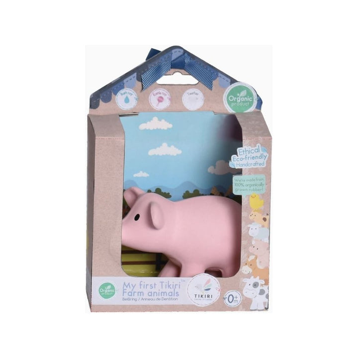 Tikiri Pig Teether, Rattle &amp; Bath Toy Pacifiers and Teething Tikiri   