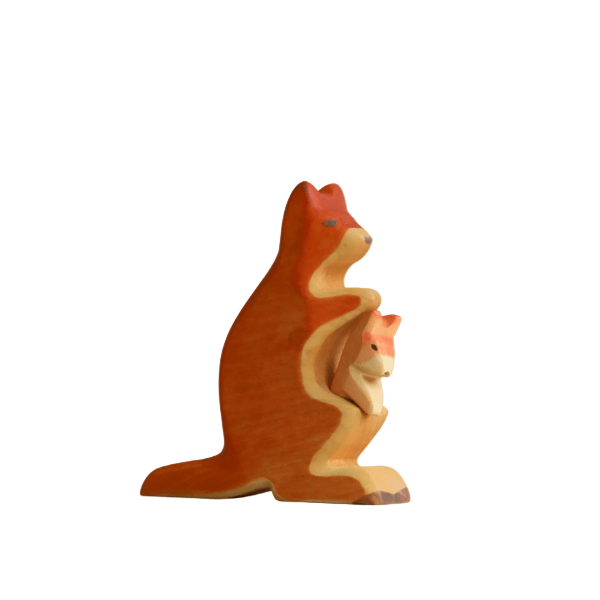 HolzWald Kangaroo with Baby Wooden Toys HolzWald   