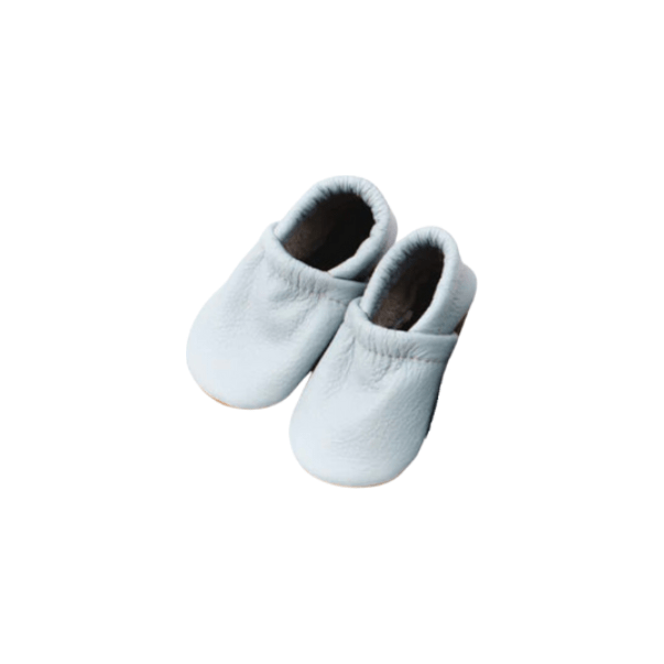 Starry Knight Spring Leather Moccasin Baby Booties- Powder Blue Baby &amp; Toddler Shoes Starry Knight Designs