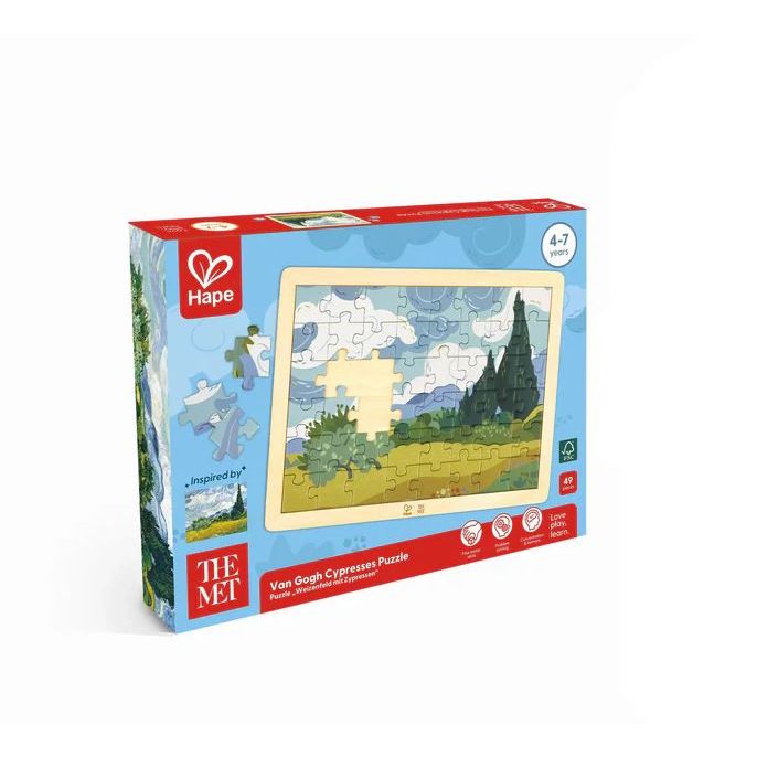 Hape - The Met - Van Gogh Cypresses Puzzle Puzzles Hape