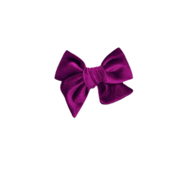 Lou Lou &amp; Company Velvet Bow Clip- Single Small Hair clip Lou Lou &amp; Company Magenta  