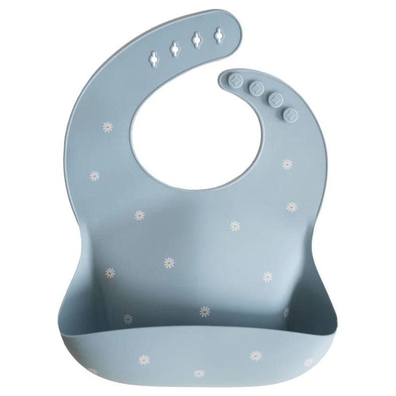 Mushie Silicone Baby Bib Mealtime Mushie White Daisy