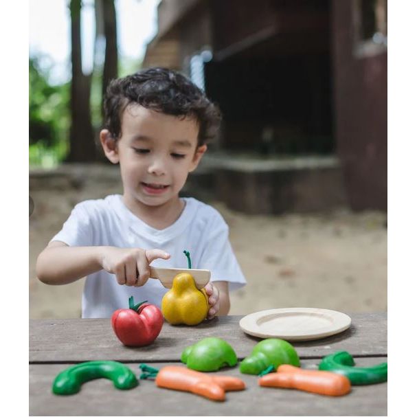 Plan Toys Wonky Fruit &amp; Vegetables Toddler And Pretend Play Plan Toys