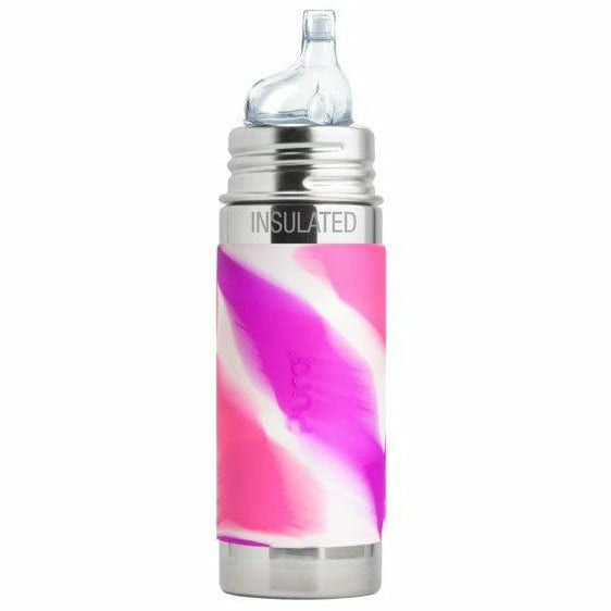 Pura Insulated Sippy Cup w/ Sleeve Bottles &amp; Sippies Pura Stainless Pink Swirl