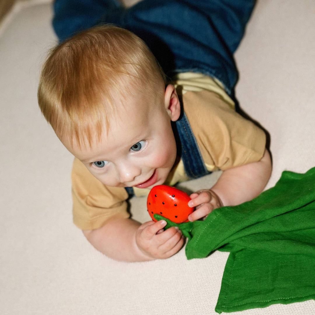 Oli &amp; Carol Sweetie the Strawberry Big Doudou Teether Oli &amp; Carol