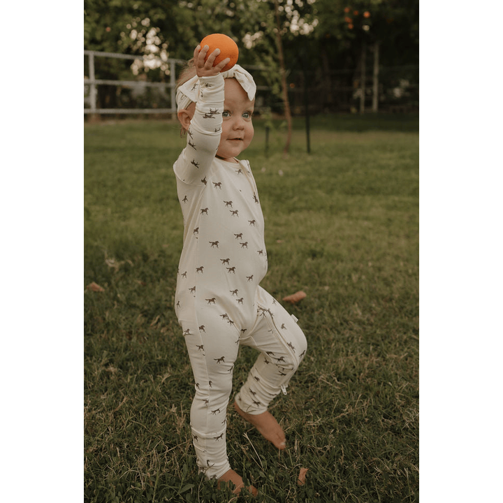 Forever French Baby Bamboo Zip Pajamas | Wild Horses Pajamas &amp; Footies Forever French Baby